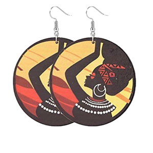 Afrocentric Nubian Queen earrings  with Natural Hair